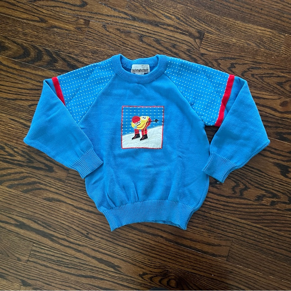 Vintage Kids Christopher Rand Skier Sweater Size L